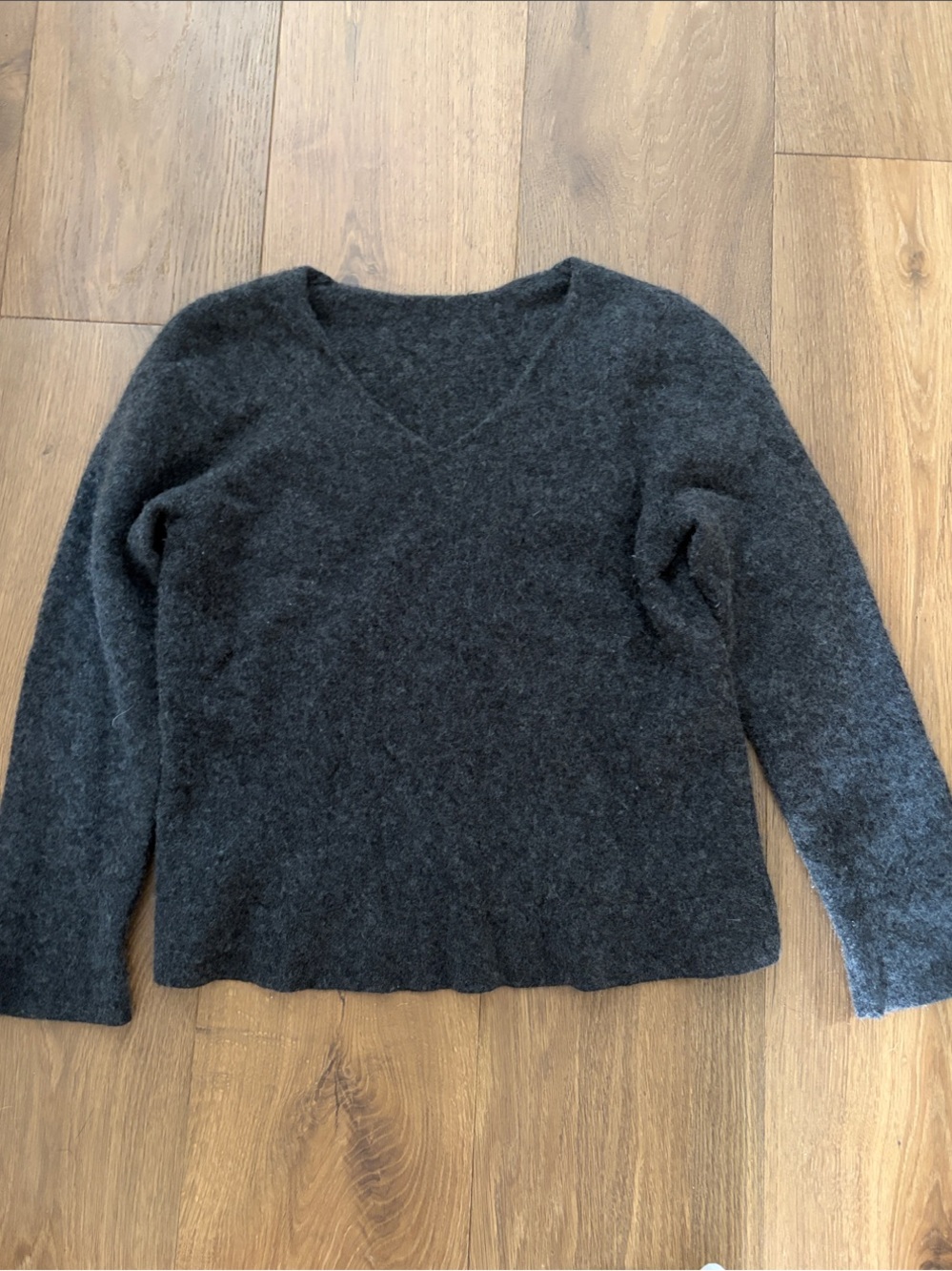 Classic Charcoal V-Neck Women's Sweater